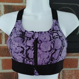 Rise by Lularoe Purple Snake Print Consistent Sports Bra Size S